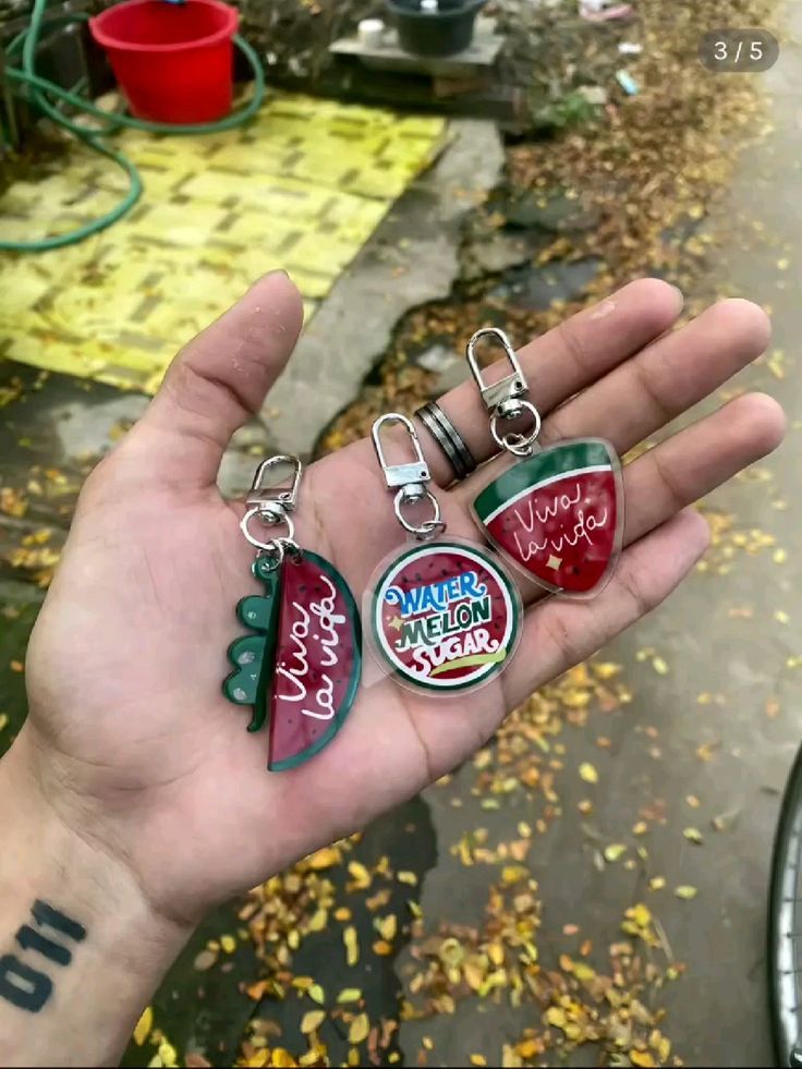 Watermelon Clay Keychain