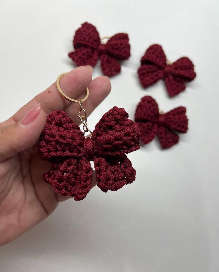 Bow Crochet Keychain