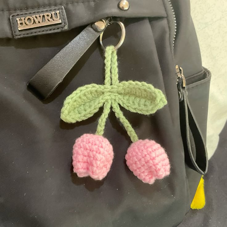 Tulip Crochet Keychain